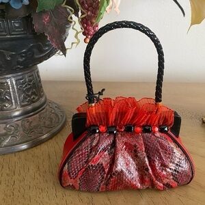 PURSE Coin Bank Collectible New Red/Maroon/Black